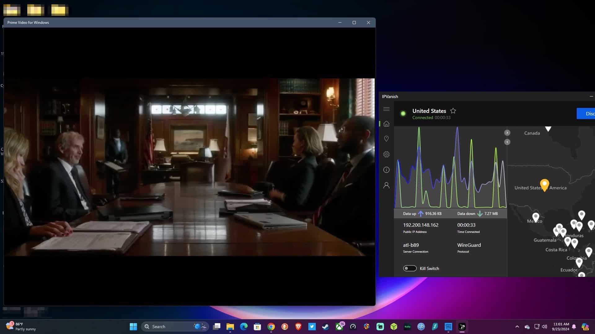 Streaming Amazon Prime Video using IPVanish.