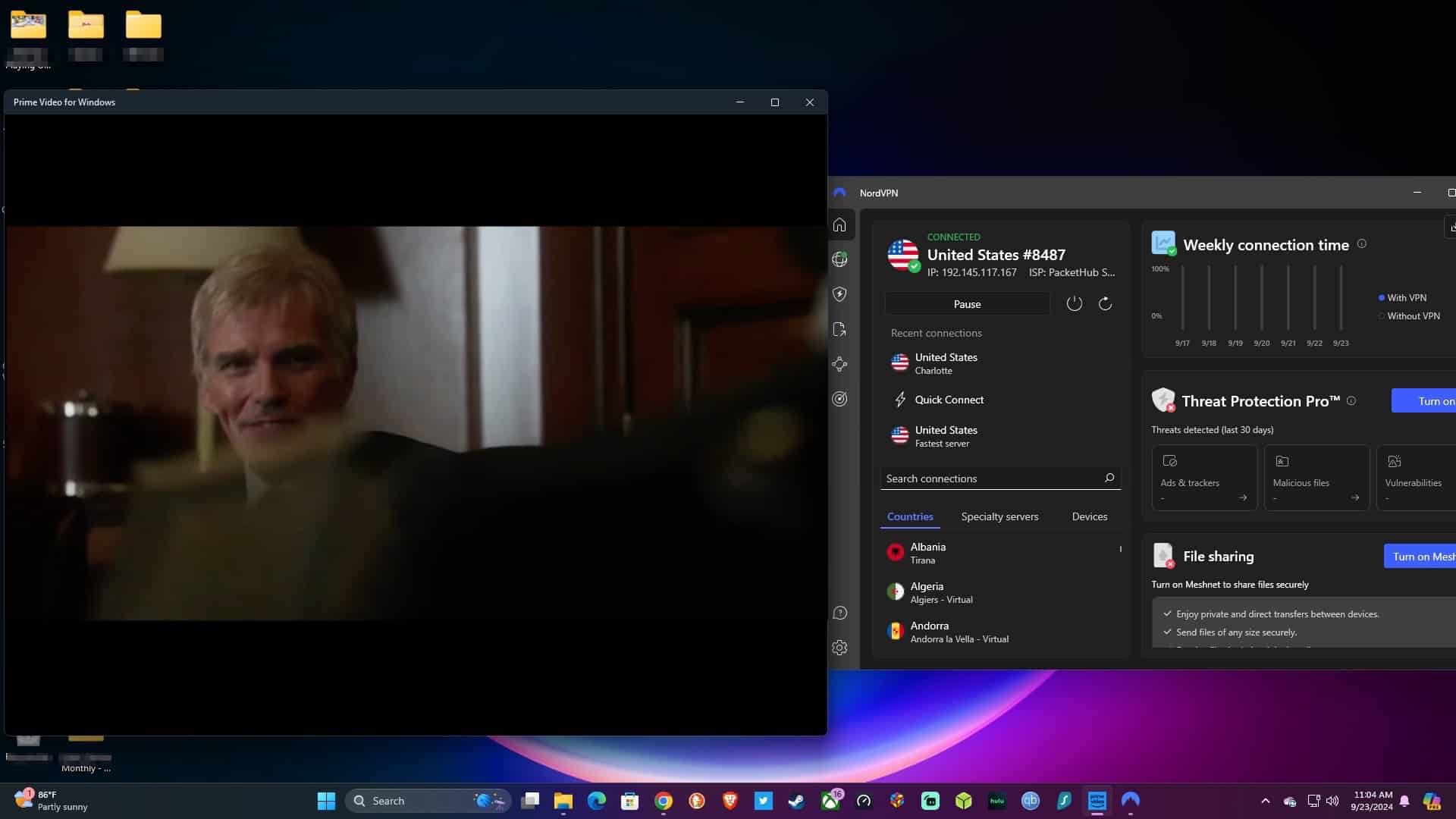 Streaming Amazon Prime Video.