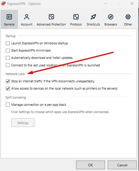 ExpressVPN's Network Lock.