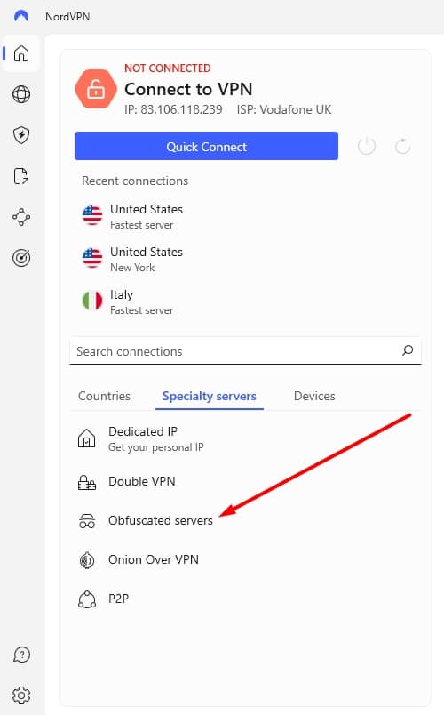 NordVPN's obfuscated servers.