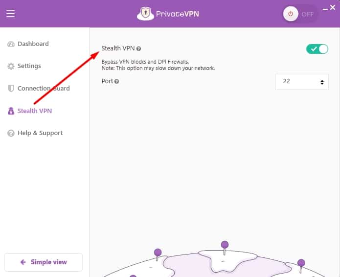PrivateVPN's Stealth VPN.