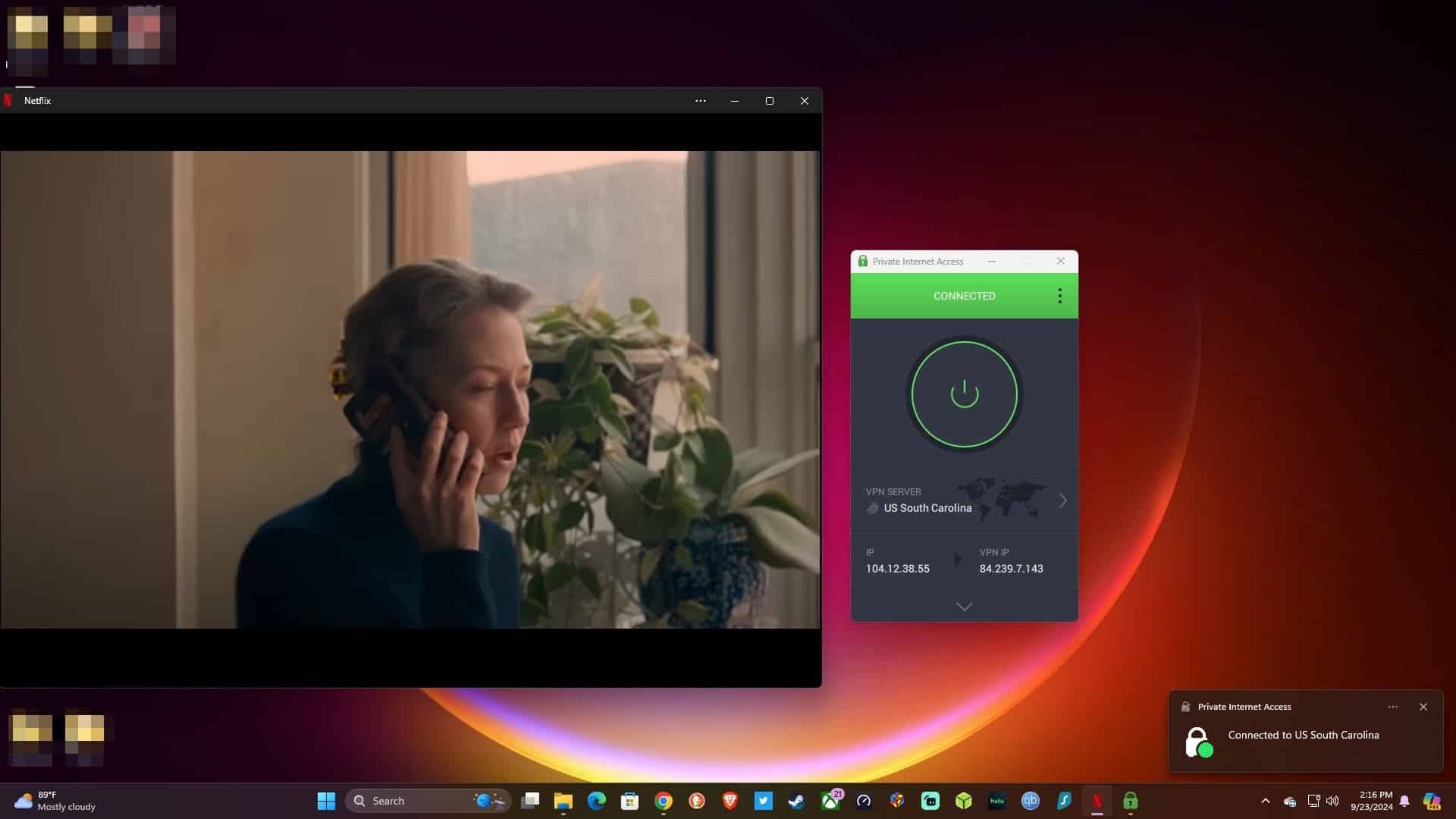 Streaming Netflix with PIA