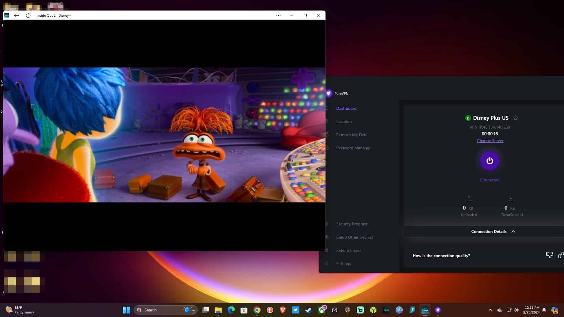 Streaming Disney Plus using PureVPN.