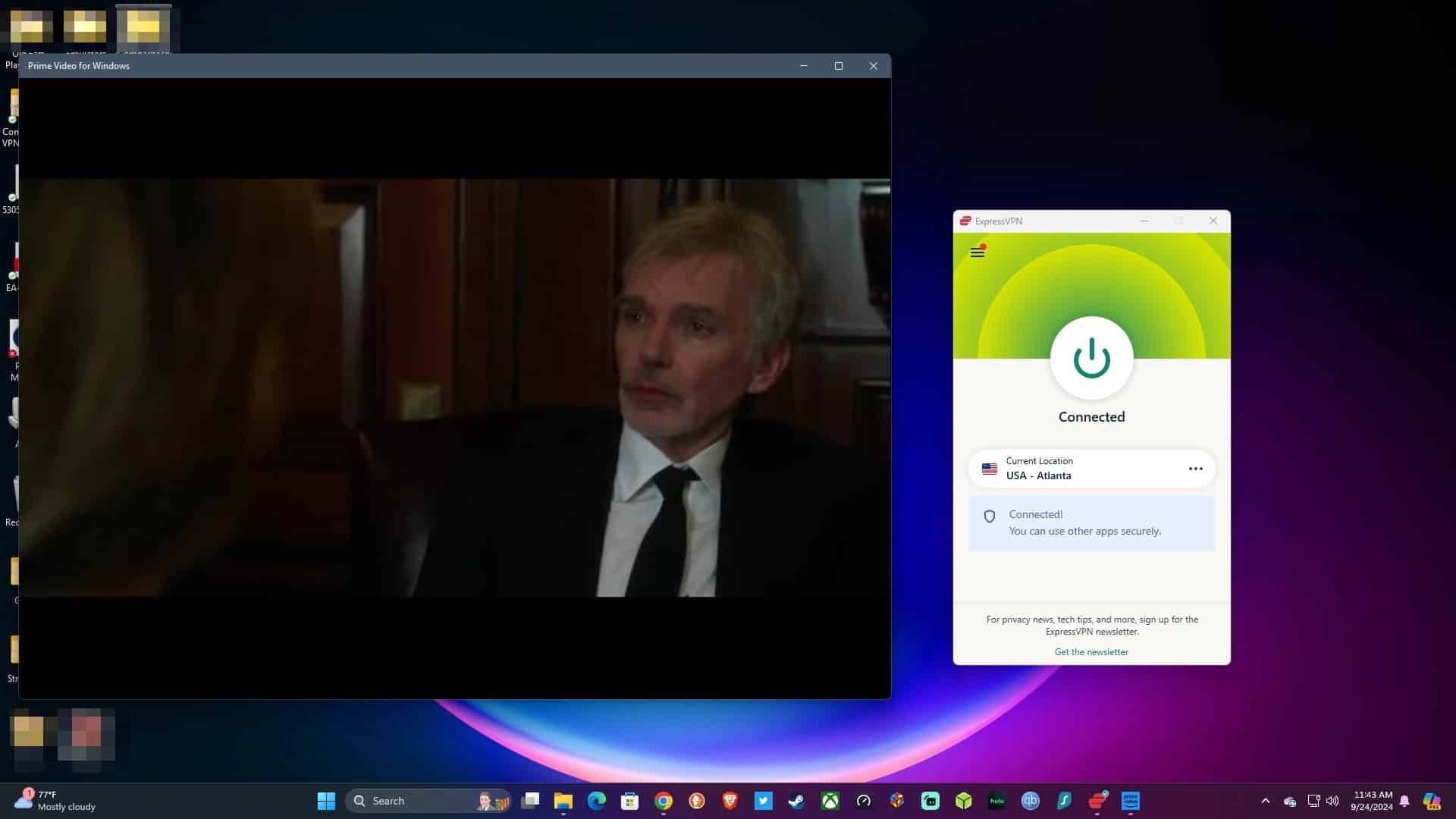Streaming Amazon Prime Video.